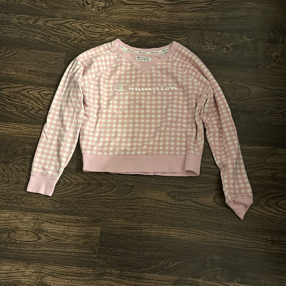 Champion Pink Crew Neck Sweater with Textured Design